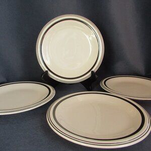 Lauren Ralph Lauren Cafe Stripe set of 4 dessert bread dishes Vintage
